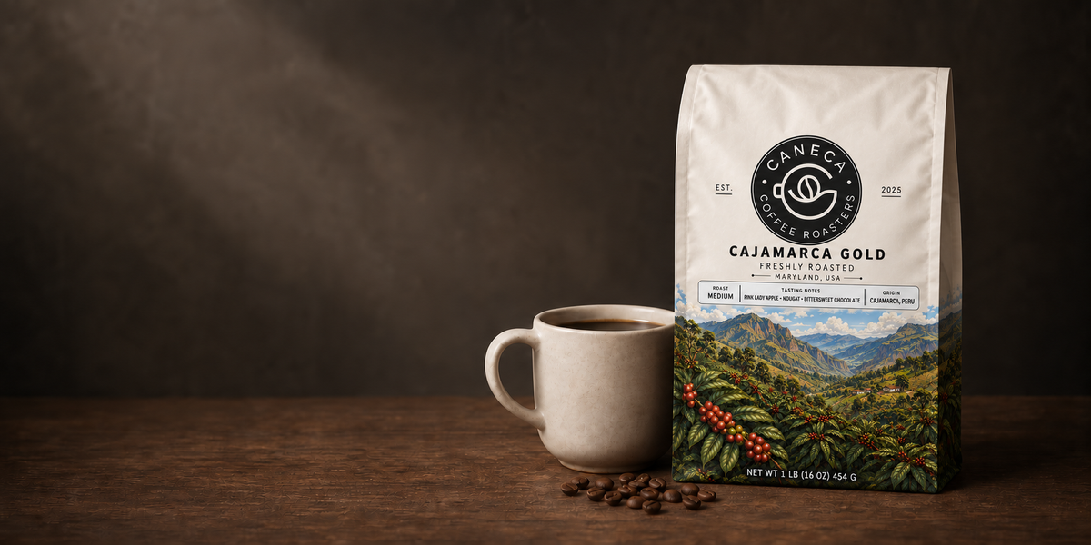 Wide CANECA Cajamarca Gold medium roast website banner