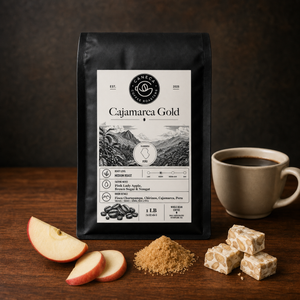 Cajamarca Gold coffee with Pink Lady apple brown sugar and nougat tasting notes