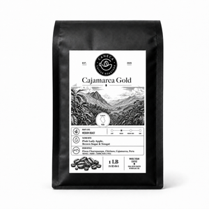 CANECA Coffee Roasters Cajamarca Gold medium roast whole bean coffee bag