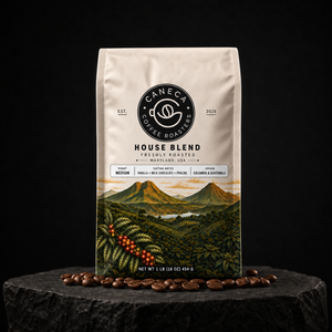 Luxury studio image of CANECA House Blend medium roast coffee