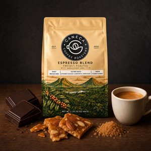 Marketing image for CANECA Espresso Blend new packaging and tasting profile