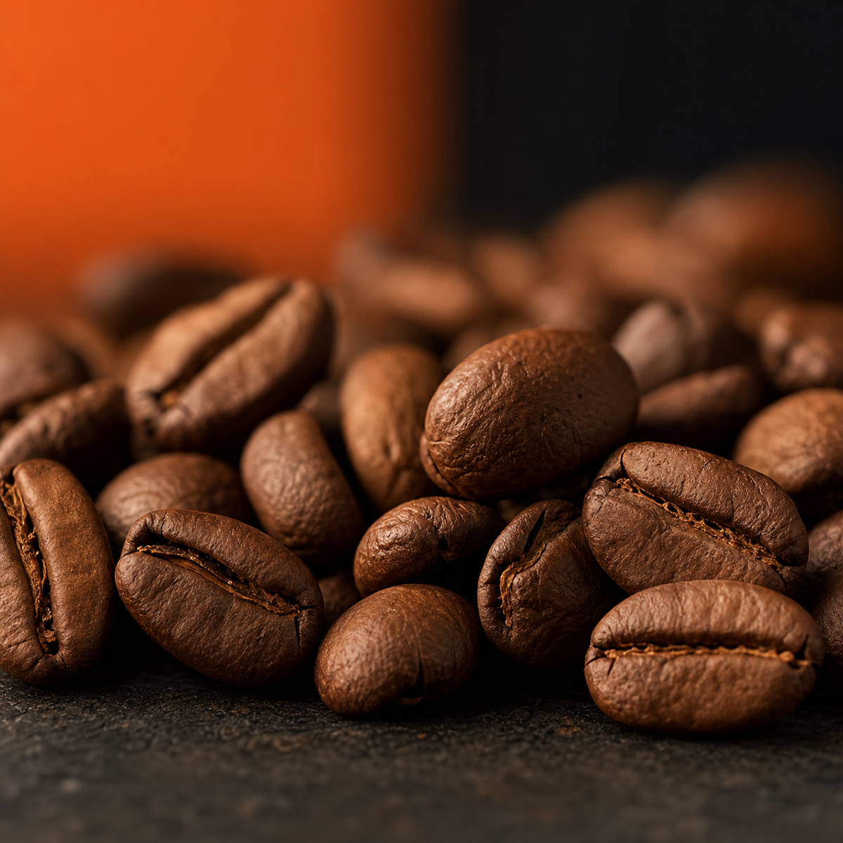 Freshly roasted Colombian medium roast decaf whole coffee beans